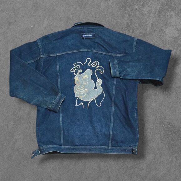 Vintage Y2K Embroidered Culture Jeans Fat Albert Denim Jean Jacket 3XL - Picture 1 of 6